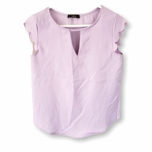 ROMWE/SHEIN Lilac/Lavender Scallop Sleeved Blouse
